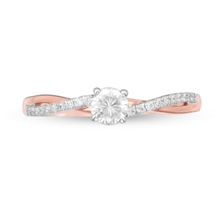 0.29 CT. T.W. Diamond Twist Shank Engagement Ring in 10K Rose Gold|Peoples Jewellers