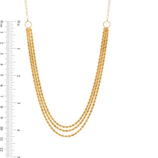 2.2mm Rope Chain Triple Strand Necklace in 14K Gold - 19.5"|Peoples Jewellers