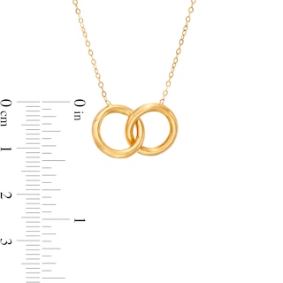 Italian Gold Interlocking Open Circles Necklace in 14K Gold|Peoples Jewellers