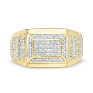 Men's 0.30 CT. T.W. Rectangular Multi-Diamond Ring in 10K Gold|Peoples Jewellers