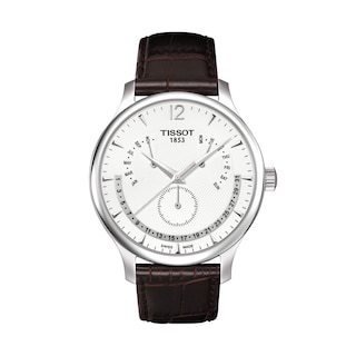 Men's Tissot Tradition Perpetual Calendar Strap Watch with White Dial (Model: T063.637.16.037.00)|Peoples Jewellers
