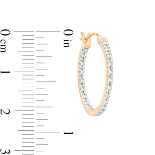 0.25 CT. T.W. Diamond Inside-Out Hoop Earrings in Sterling Silver with 10K Gold Plate|Peoples Jewellers