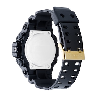 Men's Casio G-Shock Classic Black Resin Strap Watch with Gold-Tone Dial (Model: GA710GB-1A)|Peoples Jewellers
