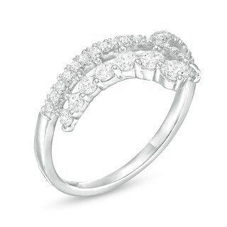 0.45 CT. T.W. Diamond Chevron Ring in 10K White Gold|Peoples Jewellers