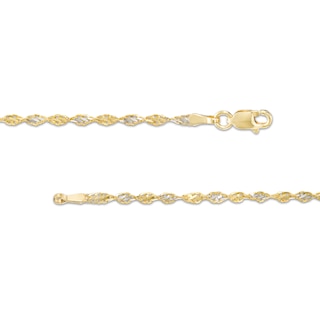2.1mm Dorica Singapore Chain Necklace in Solid 14K Two-Tone Gold - 18"|Peoples Jewellers