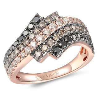 Le Vian® Chocolate Diamonds® 1.18 CT. T.W. Diamond Bypass Ring in 14K Strawberry Gold™|Peoples Jewellers