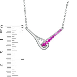 Love + Be Loved Lab-Created Ruby Loop Necklace in Sterling Silver|Peoples Jewellers