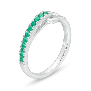 Love + Be Loved Lab-Created Emerald Heart Loop Ring in Sterling Silver|Peoples Jewellers