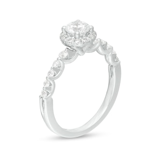 0.69 CT. T.W. Certified Canadian Diamond Frame Engagement Ring in 14K White Gold (I/I2)|Peoples Jewellers