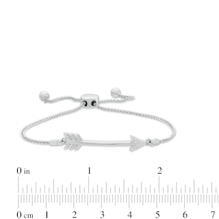 0.04 CT. T.W. Diamond Arrow Bolo Bracelet in Sterling Silver - 9.5"|Peoples Jewellers