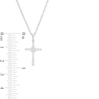 0.145 CT. T.W. Diamond Cross Pendant in Sterling Silver|Peoples Jewellers