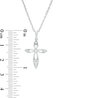 0.065 CT. T.W. Diamond Cross Pendant in 10K White Gold|Peoples Jewellers