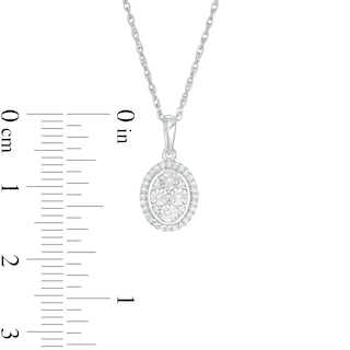 0.085 CT. T.W. Composite Diamond Oval Frame Pendant in Sterling Silver|Peoples Jewellers