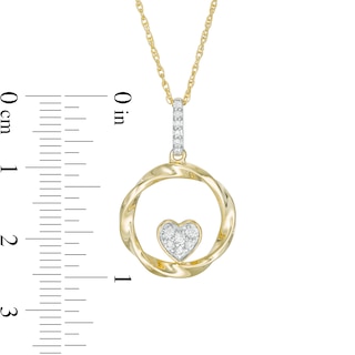0.115 CT. T.W. Composite Diamond Heart-Shaped Twist Circle Pendant in 10K Gold|Peoples Jewellers