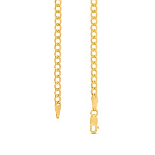 3.4mm Diamond-Cut Curb Chain Necklace in Hollow 14K Gold