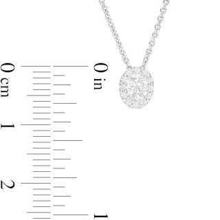 0.29 CT. T.W. Certified Oval Diamond Frame Pendant in 14K White Gold (I/SI2) - 19"|Peoples Jewellers