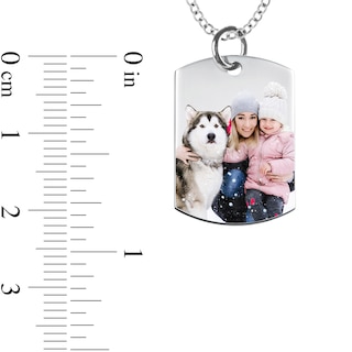 Medium Engravable Photo Dog Tag Pendant in 10K White, Yellow or Rose Gold (1 Image and 3 Lines)|Peoples Jewellers