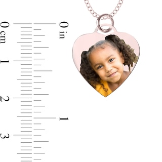Small Engravable Photo Heart Pendant in 10K White, Yellow or Rose Gold (1 Image and 2 Lines)|Peoples Jewellers