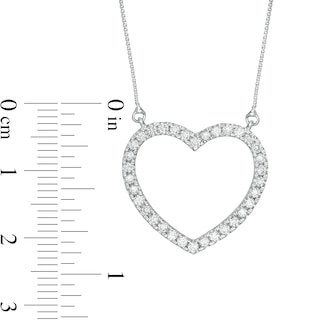 0.45 CT. T.W. Certified Lab-Created Diamond Heart Outline Necklace in 14K White Gold (F/SI2)|Peoples Jewellers