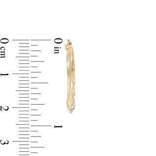 22.0mm Twisted Graduating Tube Hoop Earrings in 14K Gold|Peoples Jewellers