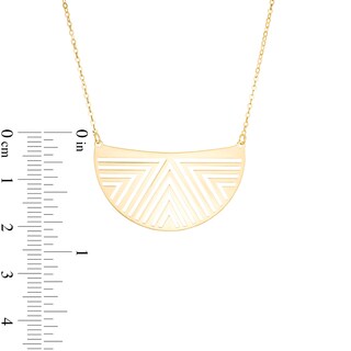 Geometric Cutout Crescent Necklace in 14K Gold|Peoples Jewellers
