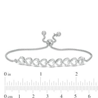 0.30 CT. T.W. Diamond Heart Necklace, Bolo Bracelet and Stud Earrings Set in Sterling Silver|Peoples Jewellers