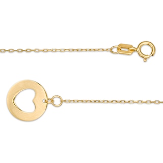 Heart Station Bracelet in 14K Gold - 7.25"|Peoples Jewellers