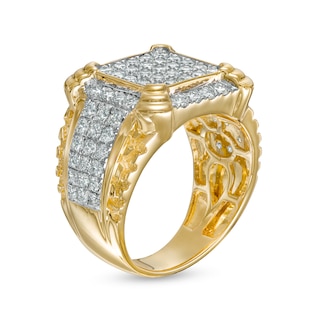 Men's 2.23 CT. T.W. Diamond Cushion-Top Prong Ring in 10K Gold|Peoples Jewellers
