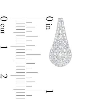 0.26 CT. T.W. Diamond Double Teardrop-Shaped Frame Vintage-Style Drop Earrings in Sterling Silver|Peoples Jewellers