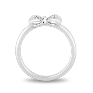 Mickey Mouse & Minnie Mouse 0.085 CT. T.W. Diamond Bow Ring in Sterling Silver|Peoples Jewellers