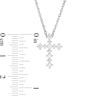 0.29 CT. T.W. Diamond Cross Pendant in 10K White Gold|Peoples Jewellers