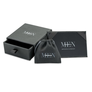 Vera Wang Love Collection Men's Grooved Wedding Band in 14K White Gold and Black Rhodium|Peoples Jewellers