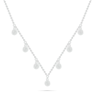 0.085 CT. T.W. Diamond Circle Station Necklace in Sterling Silver|Peoples Jewellers