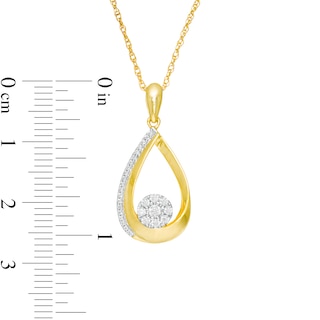 0.20 CT. T.W. Composite Diamond Teardrop-Shaped Pendant in 10K Gold|Peoples Jewellers