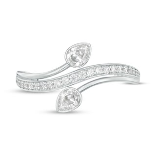 0.37 CT. T.W. Pear-Shaped Diamond Bypass Ring in 10K White Gold|Peoples Jewellers
