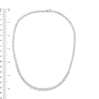 8.00 CT. T.W. Diamond Graduated Tennis-Style Necklace in 10K White Gold - 17"|Peoples Jewellers