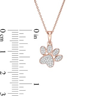 0.116 CT. T.W. Diamond Tilted Paw Print Pendant in 10K Rose Gold|Peoples Jewellers