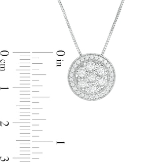 0.50 CT. T.W. Composite Diamond Frame Vintage-Style Pendant in Sterling Silver|Peoples Jewellers