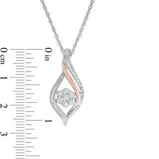 0.07 CT. T.W. Composite Diamond Twist Flame Pendant in Sterling Silver and 10K Rose Gold|Peoples Jewellers