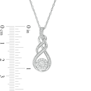 0.18 CT. T.W. Diamond Double Twist Flame Pendant in Sterling Silver|Peoples Jewellers