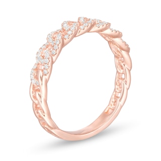 0.25 CT. T.W. Diamond Chain Link Anniversary Band in 14K Rose Gold|Peoples Jewellers