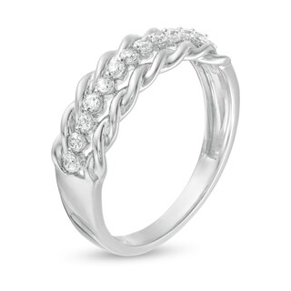 0.18 CT. T.W. Diamond Rope Edge Anniversary Band in 10K Gold|Peoples Jewellers
