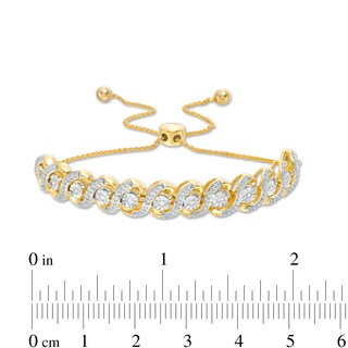 0.45 CT. T.W. Diamond Cascading Bolo Bracelet in Sterling Silver and 14K Gold Plate - 9.5"|Peoples Jewellers