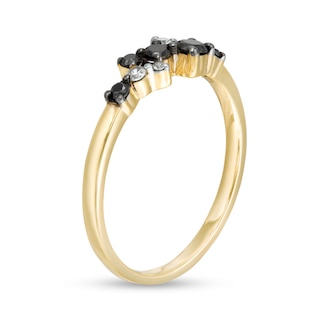0.23 CT. T.W. Enhanced Black and White Diamond Scatter Ring in 10K Gold|Peoples Jewellers
