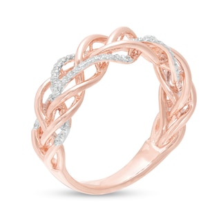 0.18 CT. T.W. Diamond Woven Ring in 10K Rose Gold|Peoples Jewellers