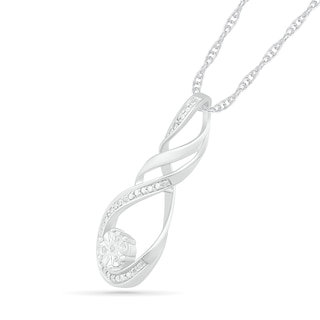 Diamond Accent Cascading Twist Pendant in Sterling Silver|Peoples Jewellers