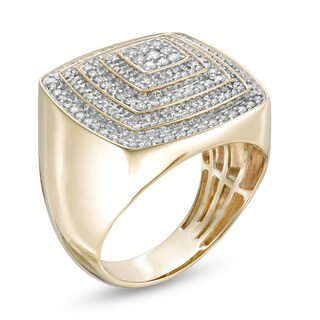 Men's 1.00 CT. T.W. Square Composite Diamond Multi-Frame Ring in 10K Gold|Peoples Jewellers