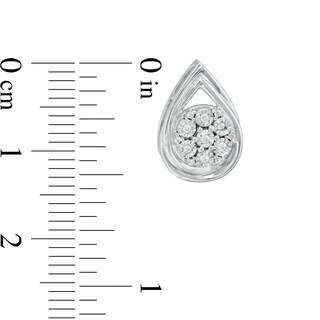 0.10 CT. T.W. Composite Diamond Teardrop Frame Stud Earrings in Sterling Silver|Peoples Jewellers