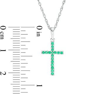 Emerald Cross Pendant in 10K White Gold|Peoples Jewellers