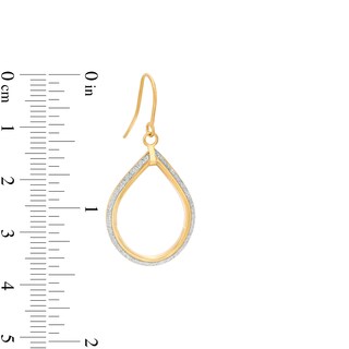 Italian Gold Glitter Enamel Teardrop Earrings in 14K Gold|Peoples Jewellers